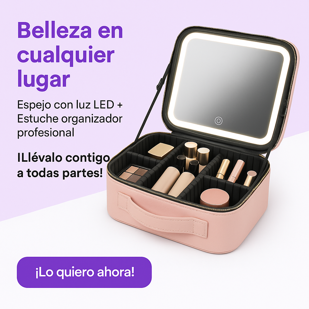 Cosmetiquera con espejo LED.